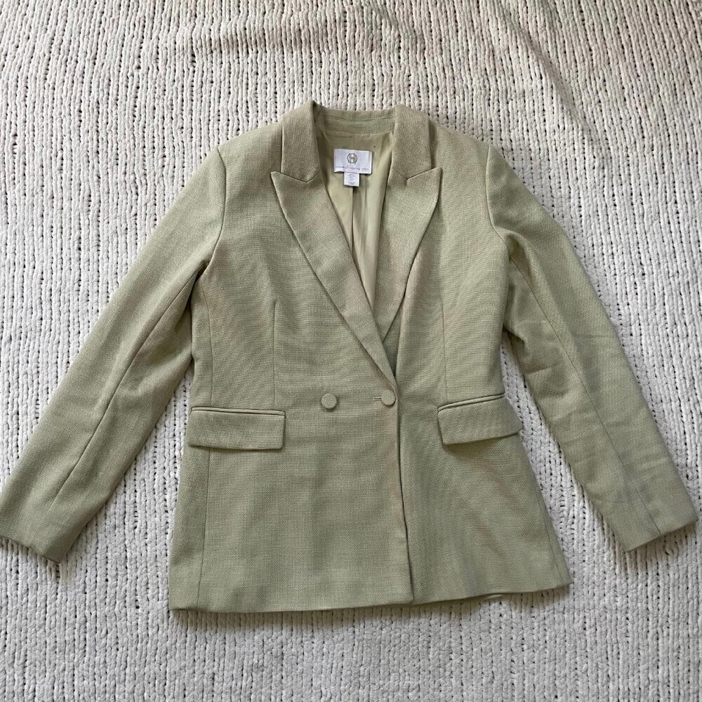 House of Harlow 1960 Classic Sage Green Blazer - Size Large